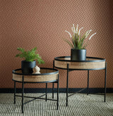 Maxwell Rattan (Wp) #02 Burnt Orange Wallpaper