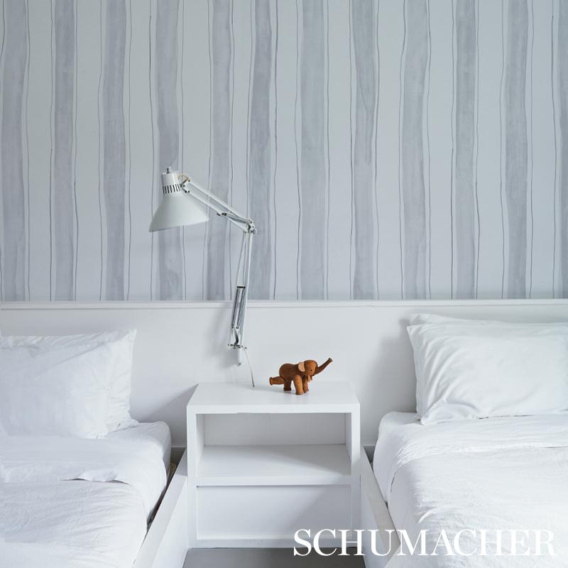 Schumacher Tracing Stripes Grey Wallpaper