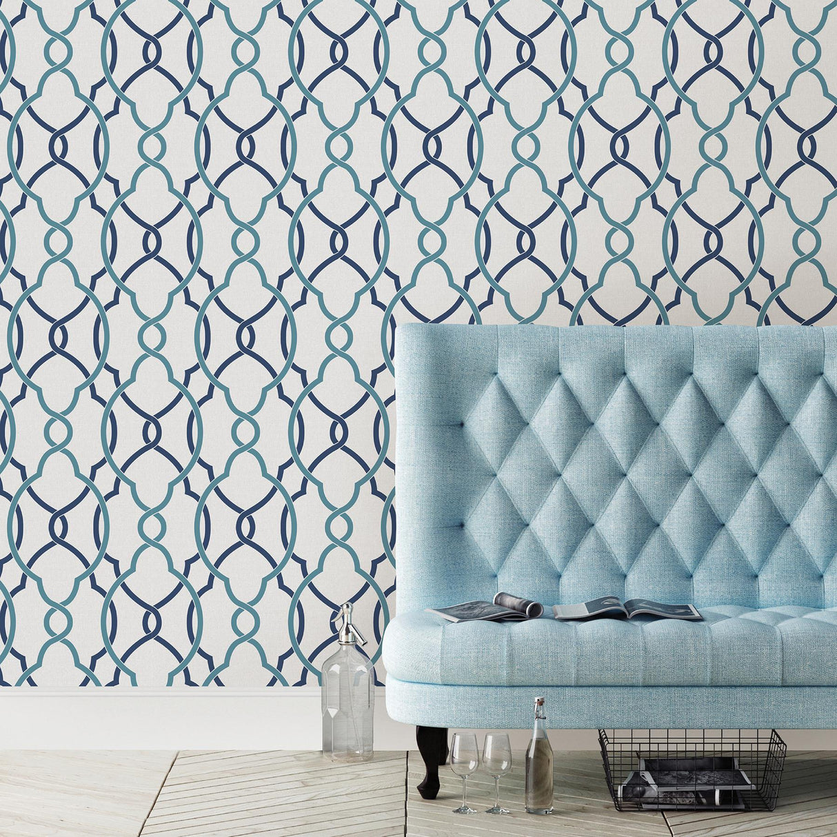 A-Street Prints Geometrie 2697-22627 Navy Wallpaper