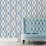 A-Street Prints Geometrie 2697-22627 Navy Wallpaper