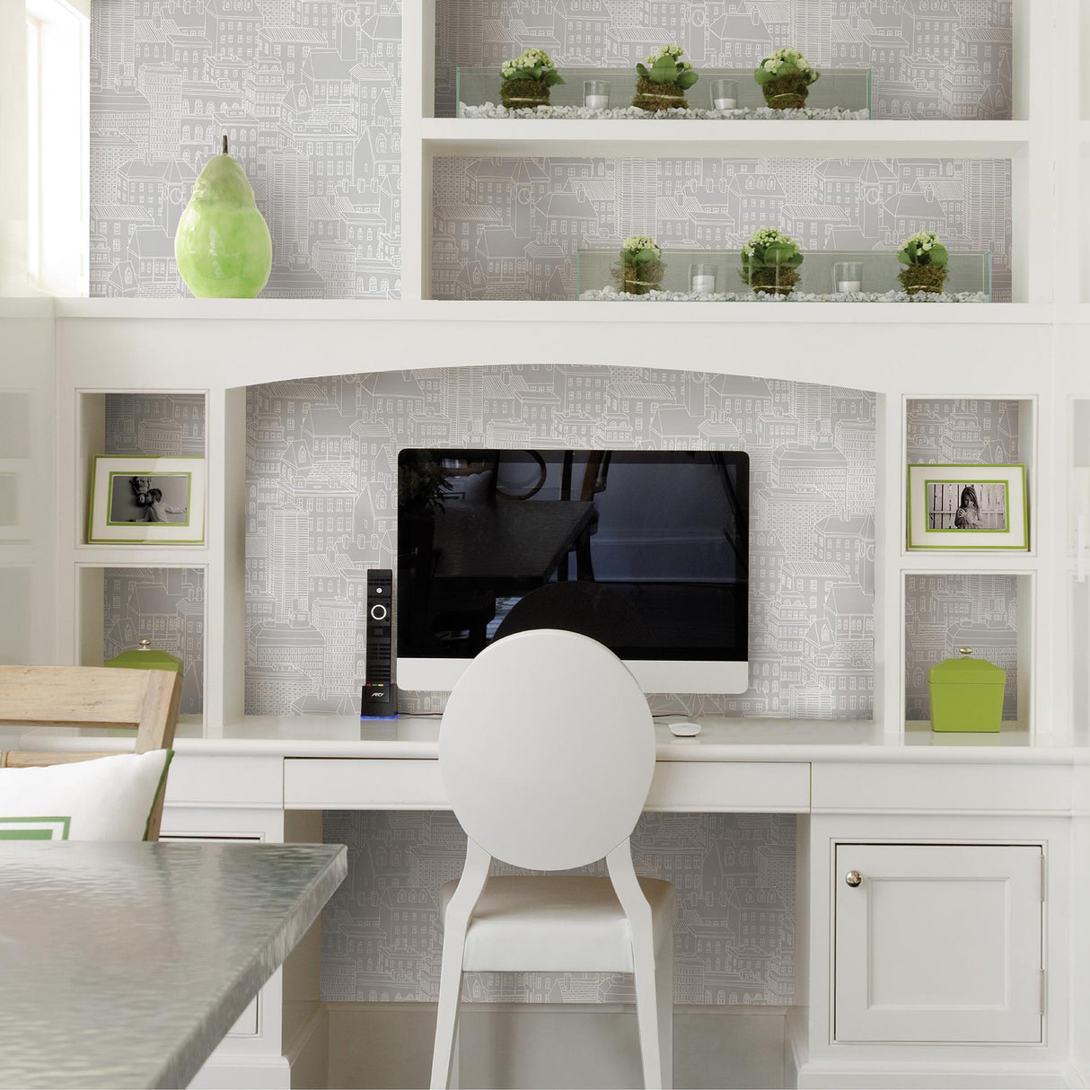 A-Street Prints Limelight Grey City Wallpaper