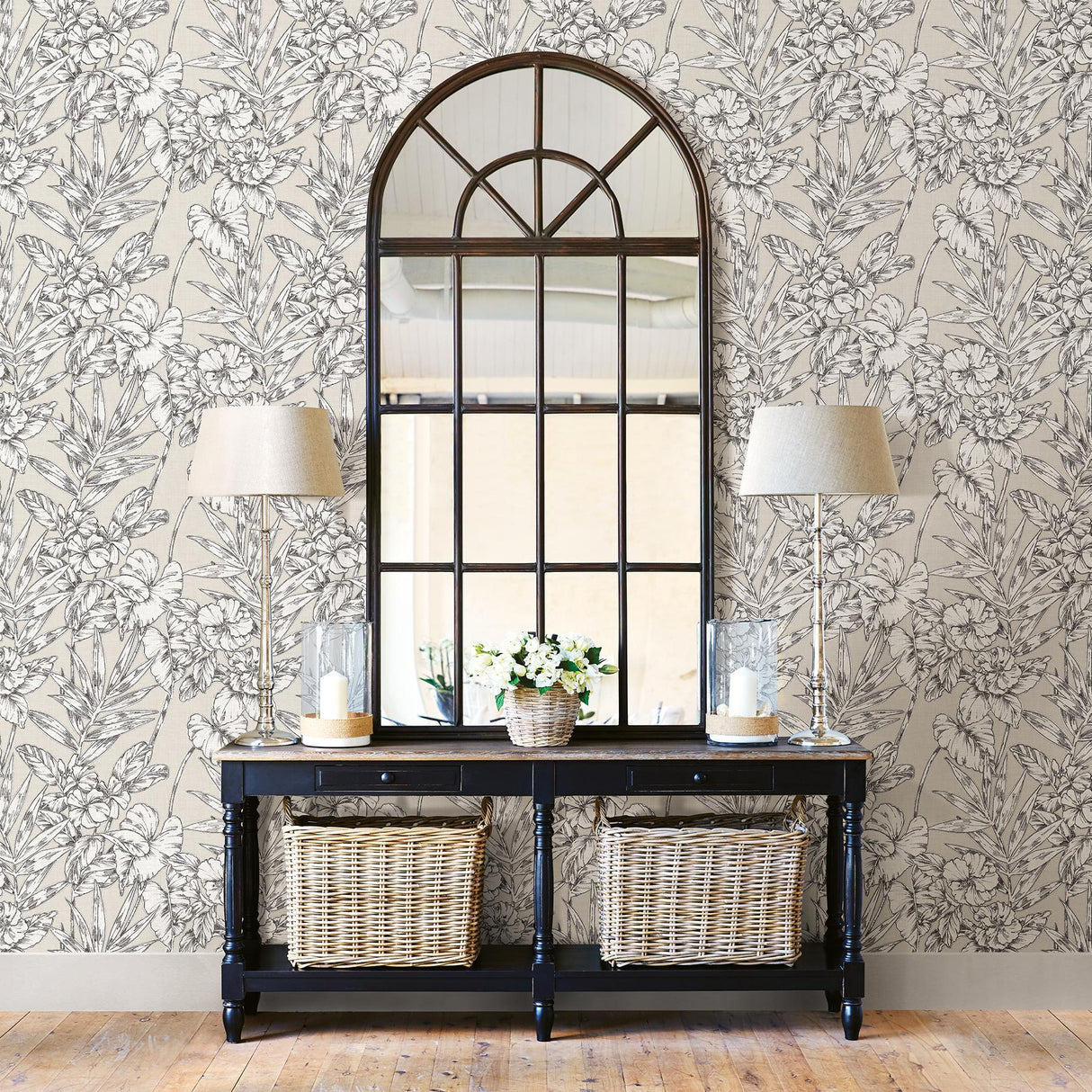 A-Street Prints Fiji Beige Floral Wallpaper