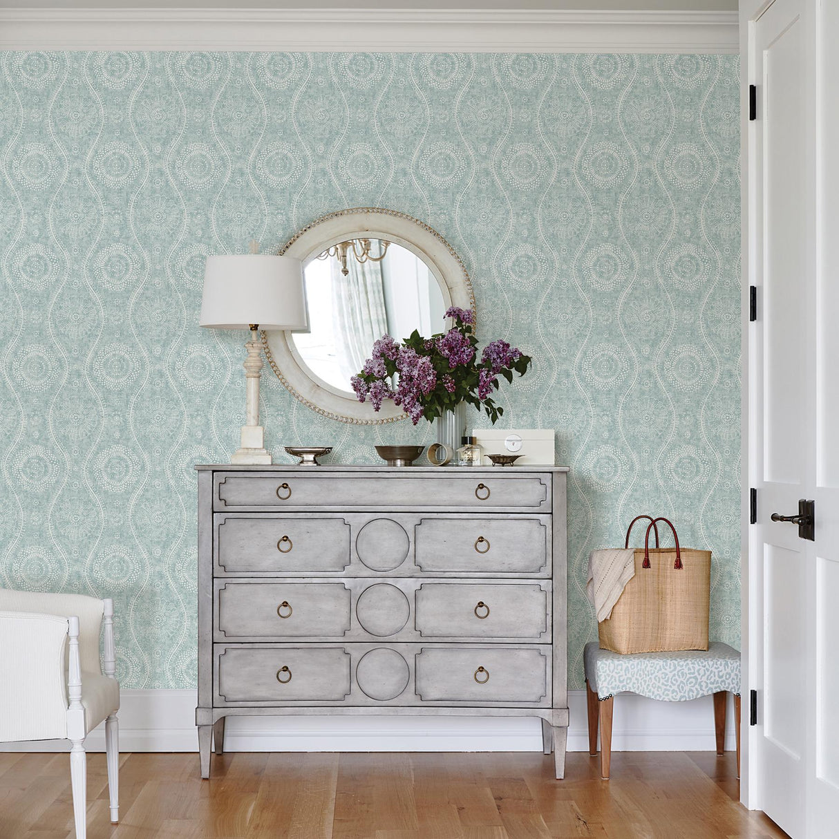 A-Street Prints Aqua Painterly Wallpaper