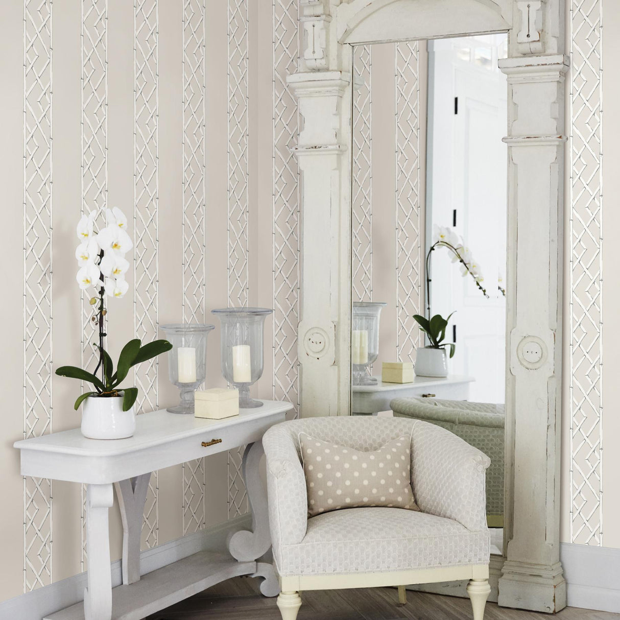 A-Street Prints Sterling Latticework Wallpaper