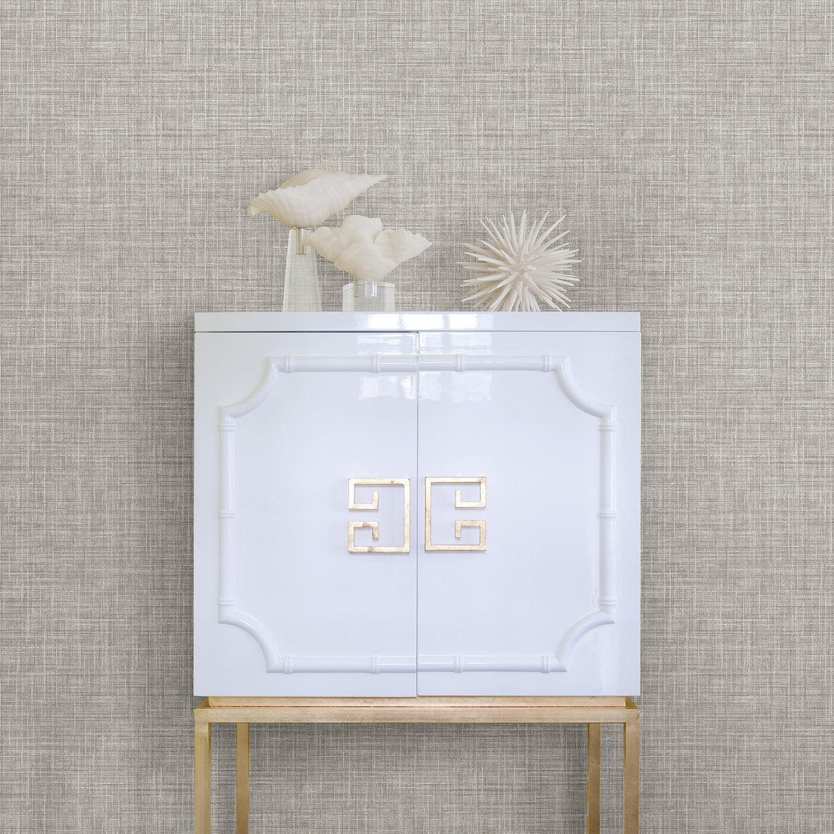A-Street Prints Poise Grey Linen Wallpaper