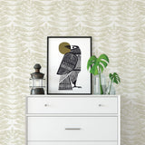 A-Street Prints Akira Beige Leaf Wallpaper