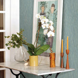 A-Street Prints Raffia Aqua Faux Grasscloth Wallpaper
