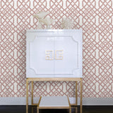 A-Street Prints Equinox Trellis Red Wallpaper