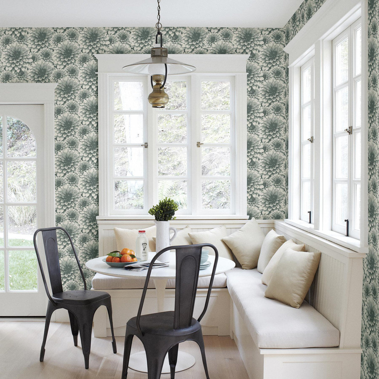 A-Street Prints Umbra Teal Floral Wallpaper