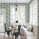 A-Street Prints Umbra Teal Floral Wallpaper