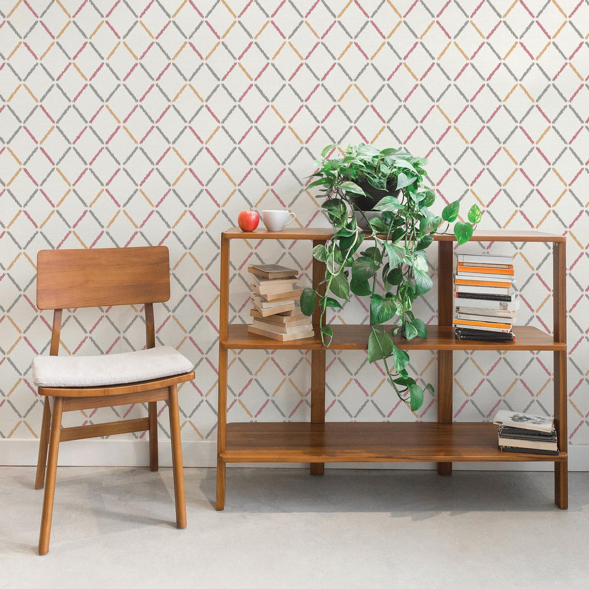 A-Street Prints Allotrope Rose Linen Geometric Wallpaper