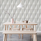 A-Street Prints Aspect Grey Geometric Faux Grasscloth Wallpaper