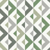 A-Street Prints Seesaw Green Geometric Faux Linen Wallpaper