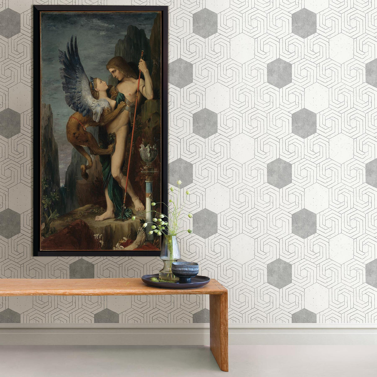 A-Street Prints Momentum Off-White Geometric Wallpaper