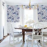 A-Street Prints Blue Bell Flowers Indigo Wallpaper