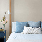 A-Street Prints Exhale Light Grey Faux Grasscloth Wallpaper