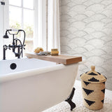 A-Street Prints Blue Bell Geometrics Charcoal Wallpaper