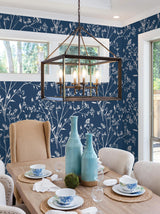 A-Street Prints Newport Botanical Navy Wallpaper
