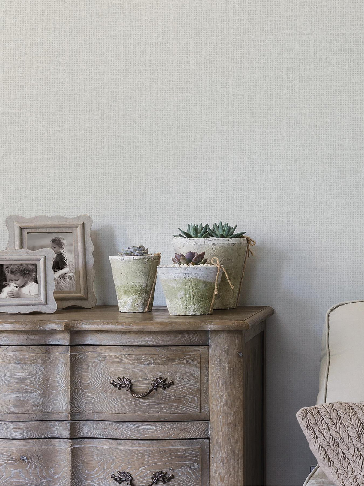 A-Street Prints Newport Fabric Textures Dove Wallpaper