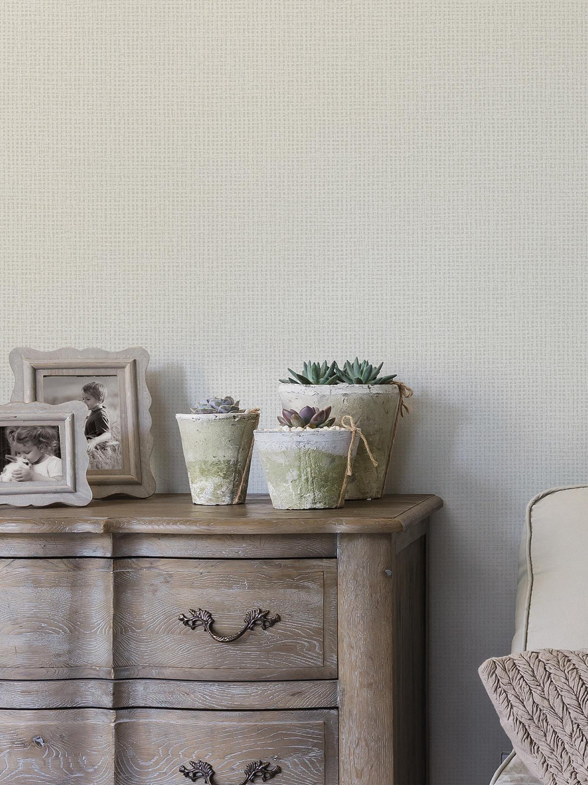 A-Street Prints Newport Fabric Textures Bone Wallpaper