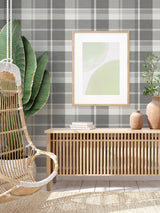 A-Street Prints Newport Fabric Textures Dark Grey Wallpaper