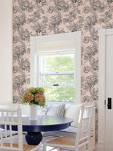 A-Street Prints Newport Flowers Blush Wallpaper