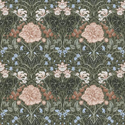 A-Street Prints Celestine Green Floral Wallpaper