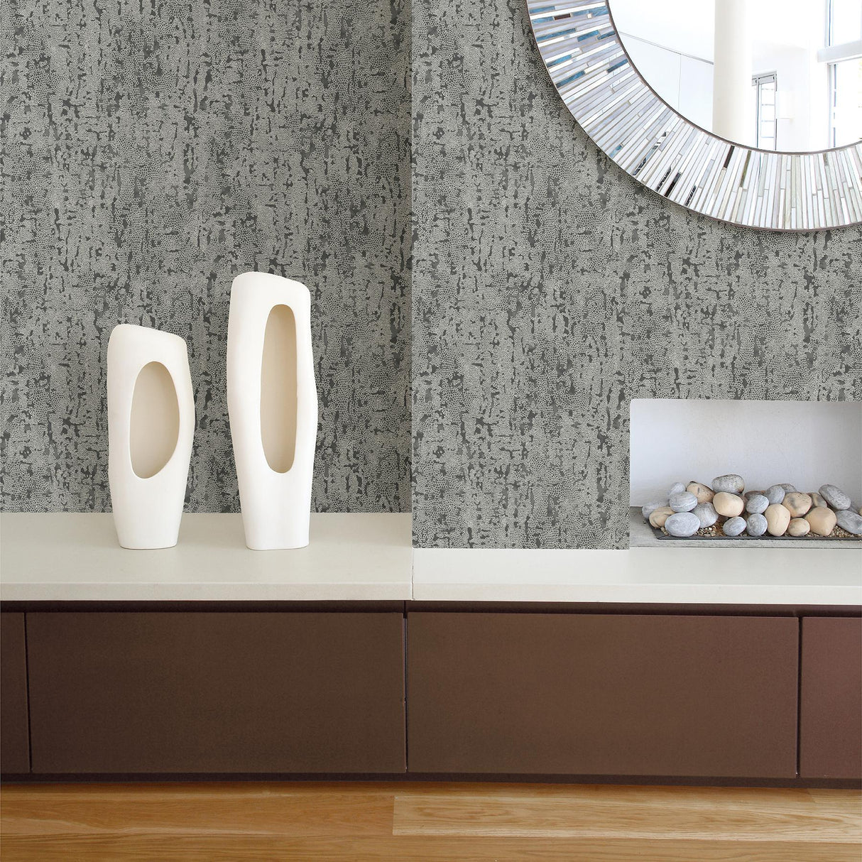 A-Street Prints Imprint Distressed Textures Dark Grey Wallpaper