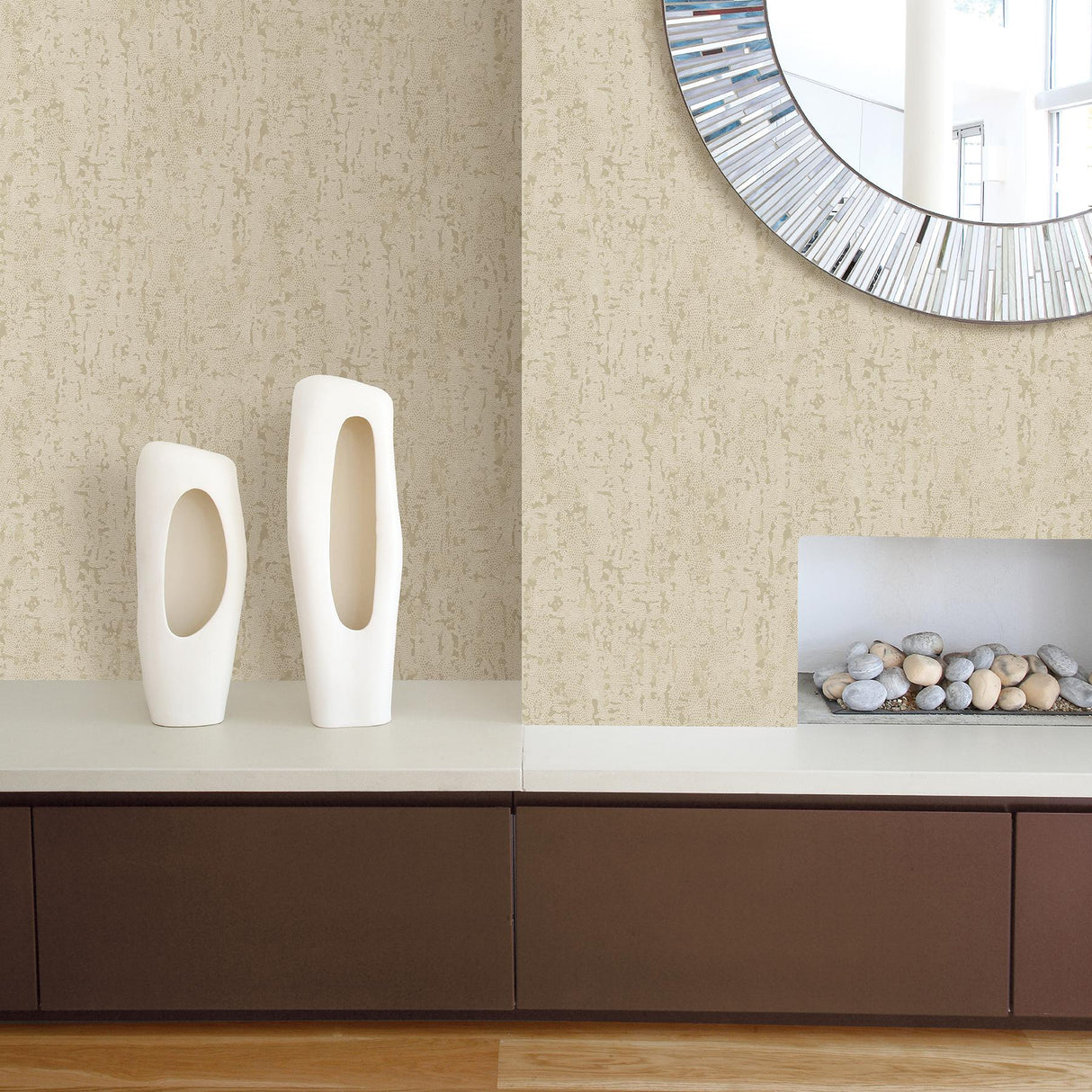 A-Street Prints Imprint Distressed Textures Beige Wallpaper