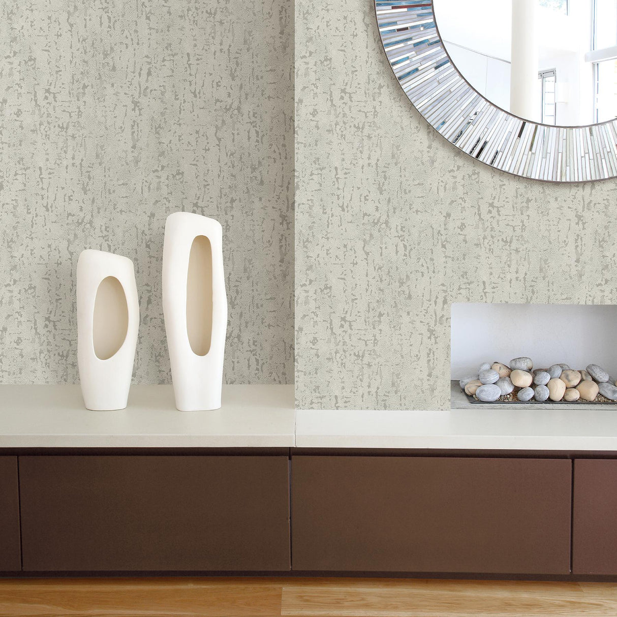 A-Street Prints Imprint Distressed Textures Light Grey Wallpaper