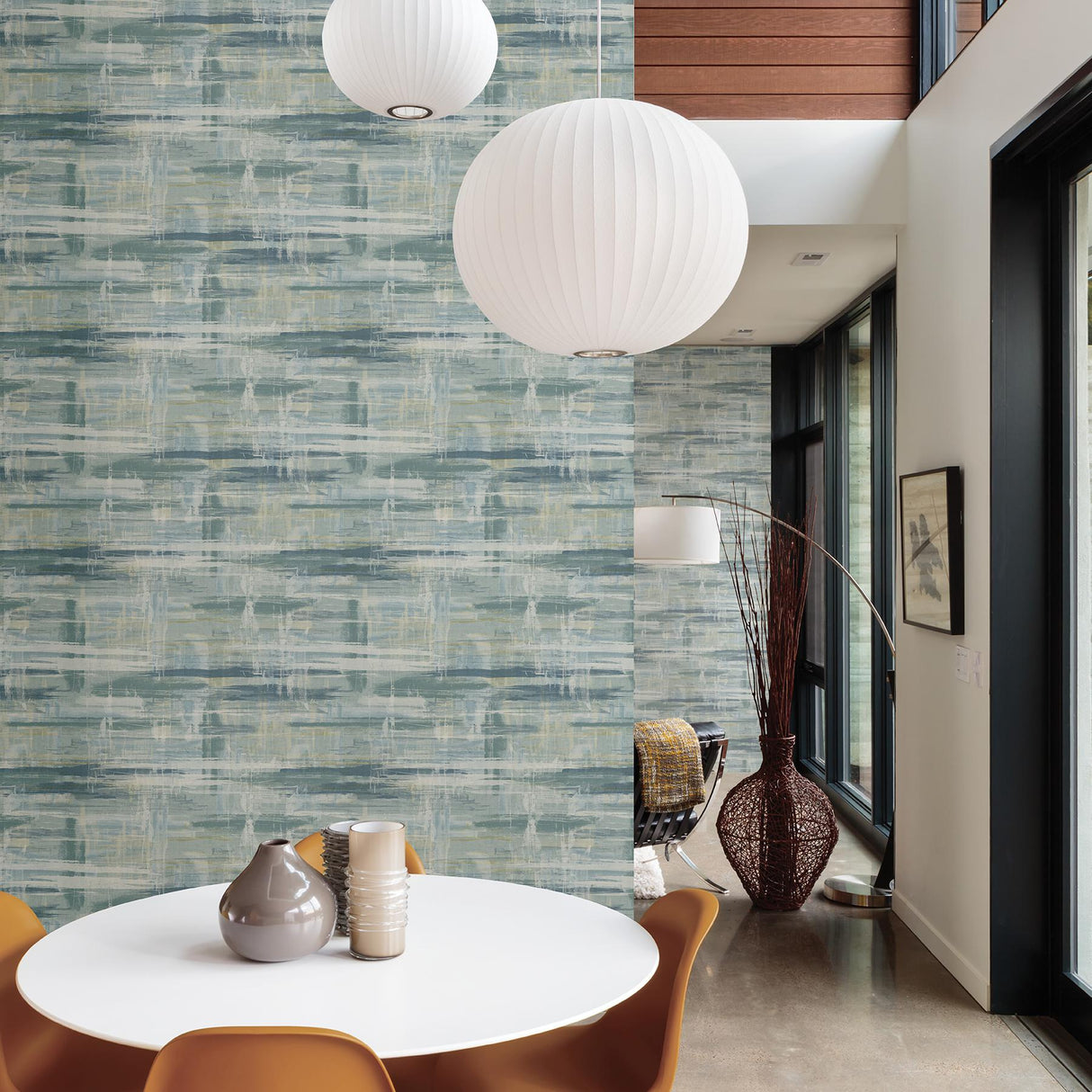 A-Street Prints Imprint Distressed Textures Teal Wallpaper