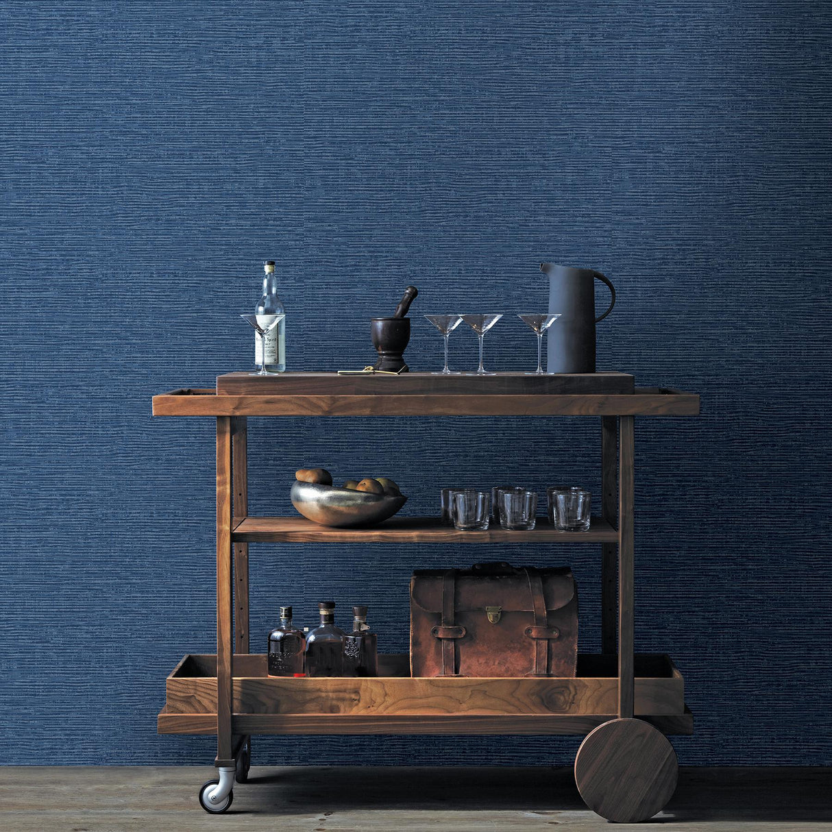 A-Street Prints Imprint Distressed Textures Navy Wallpaper