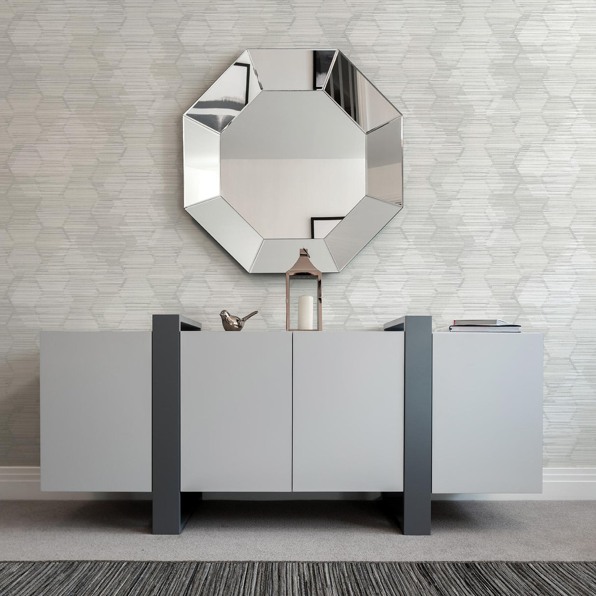 A-Street Prints Imprint Geometrics Light Grey Wallpaper