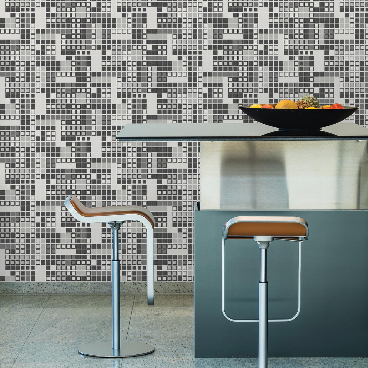 A-Street Prints Bantry Black Geometric Wallpaper