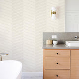 A-Street Prints Scott Living Chevron White Wallpaper