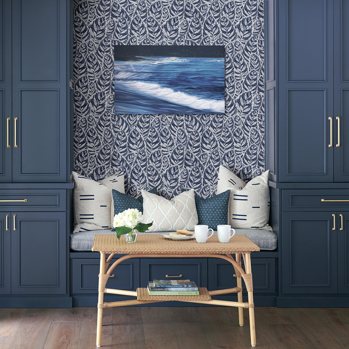 A-Street Prints Del Mar Indigo Botanical Wallpaper