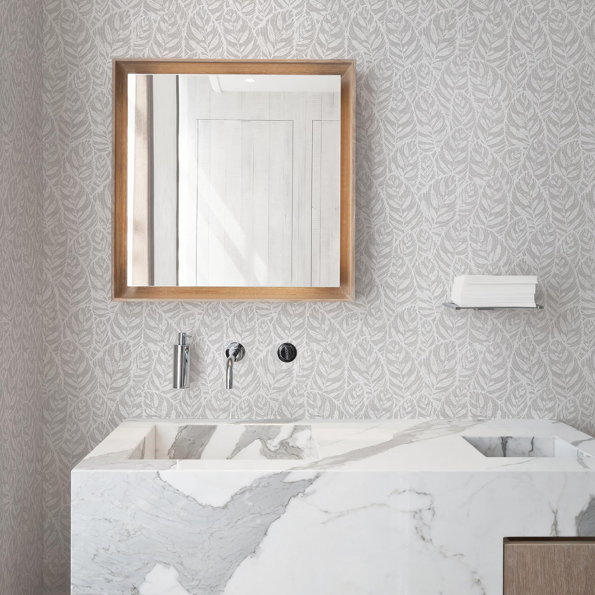 A-Street Prints Scott Living Botanical Grey Wallpaper