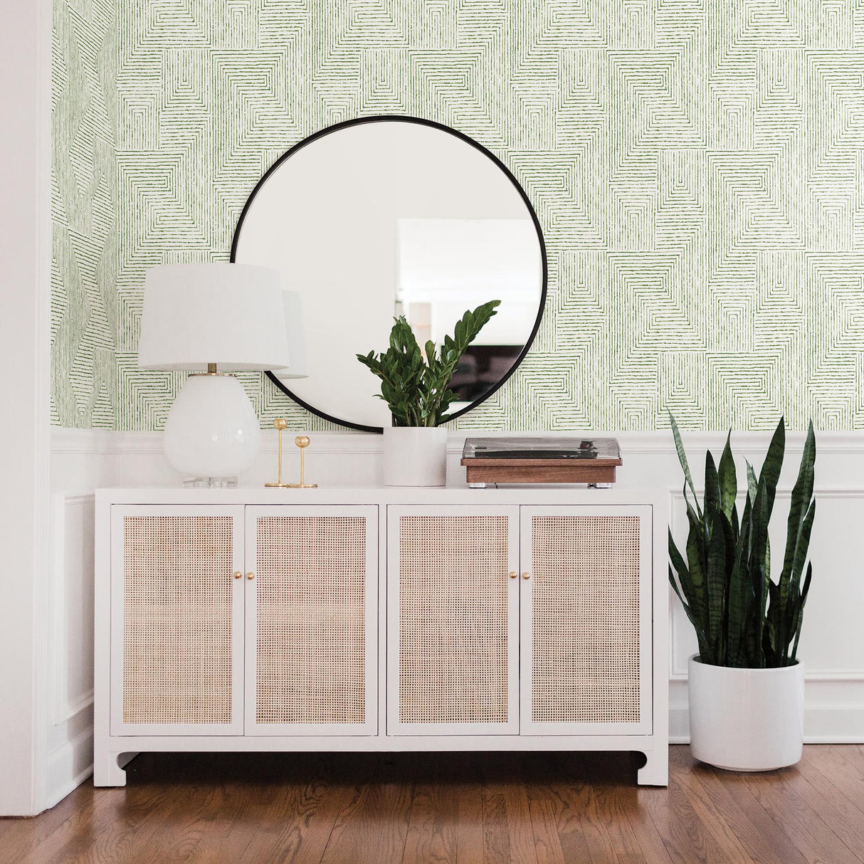 A-Street Prints Merritt Green Geometric Wallpaper