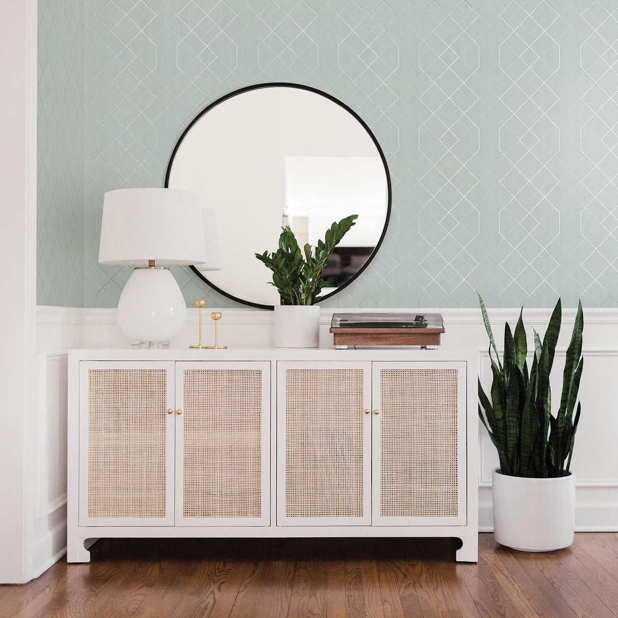 A-Street Prints Ballard Light Blue Geometric Wallpaper