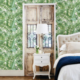 A-Street Prints Pacifica Leaves Green Wallpaper