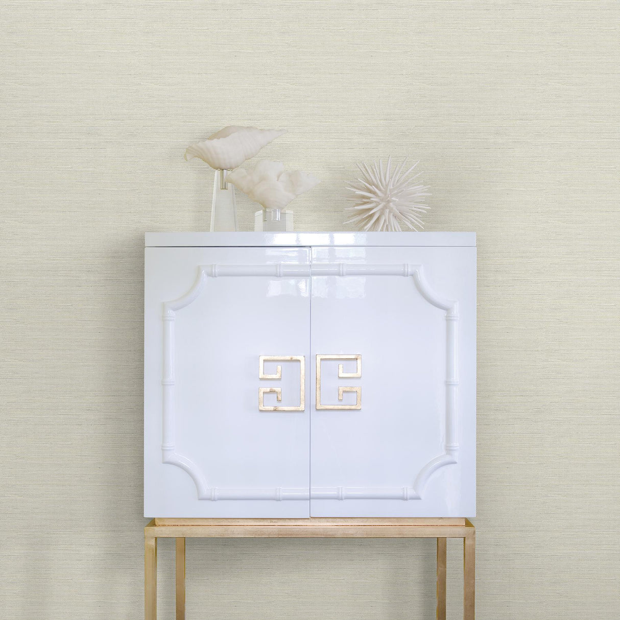 A-Street Prints Pacifica Faux Grasscloth Light Grey Wallpaper