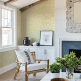 A-Street Prints Pacifica Leaves Yellow Wallpaper