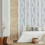 A-Street Prints Orleans Blue Shibori Faux Linen Wallpaper