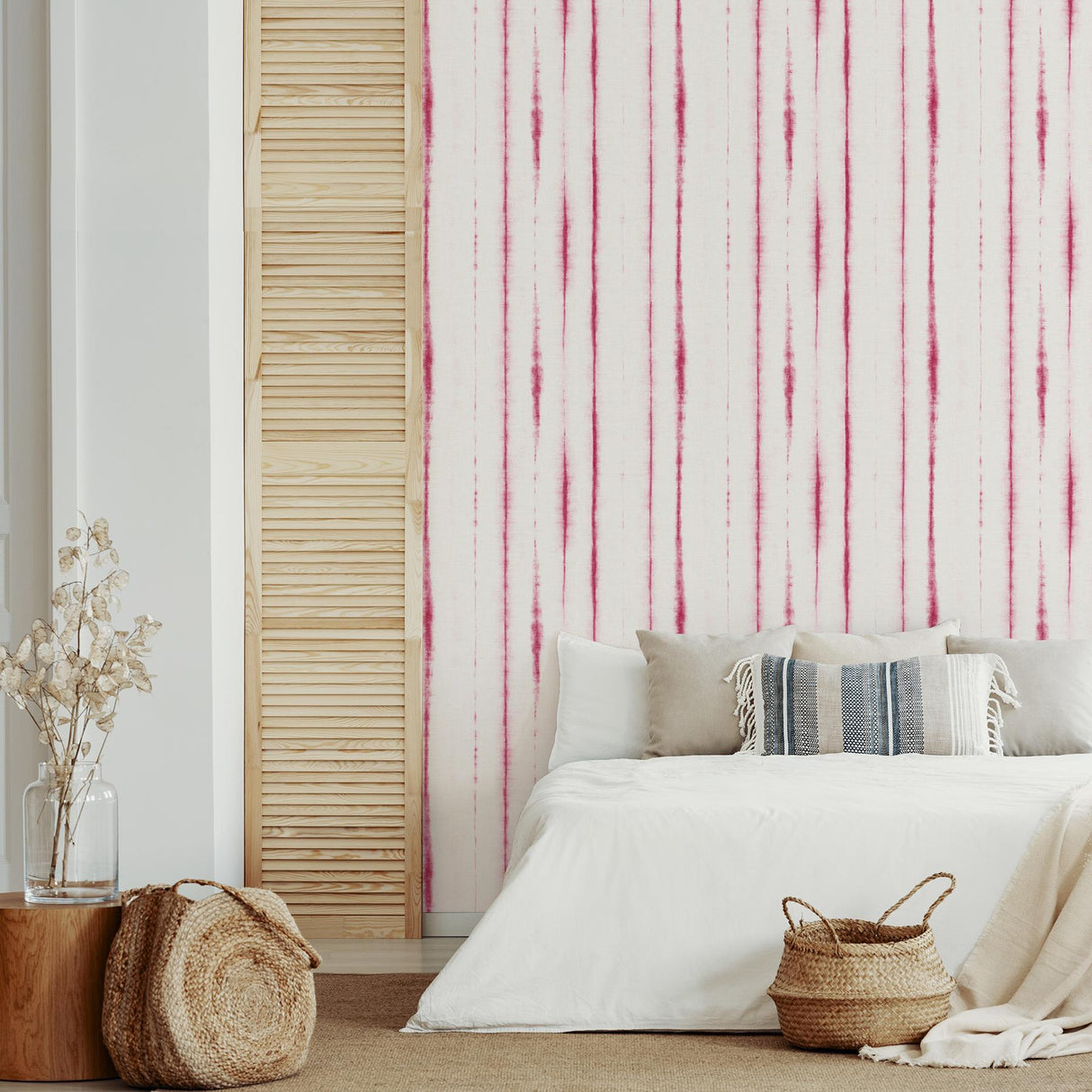A-Street Prints Orleans Pink Shibori Faux Linen Wallpaper