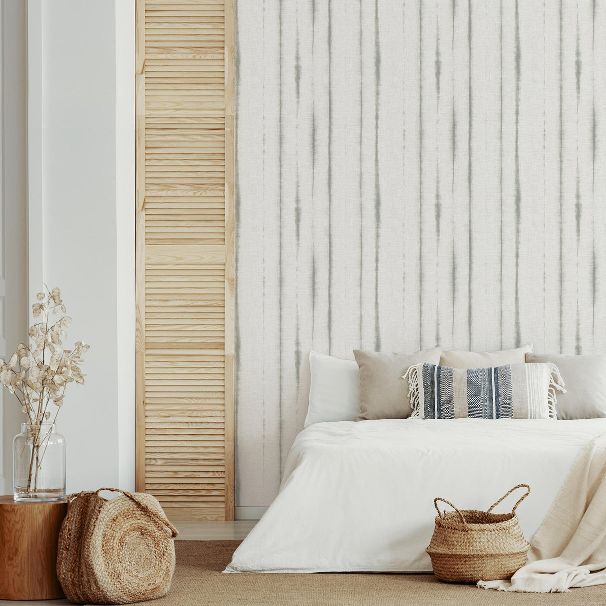 A-Street Prints Orleans Grey Shibori Faux Linen Wallpaper
