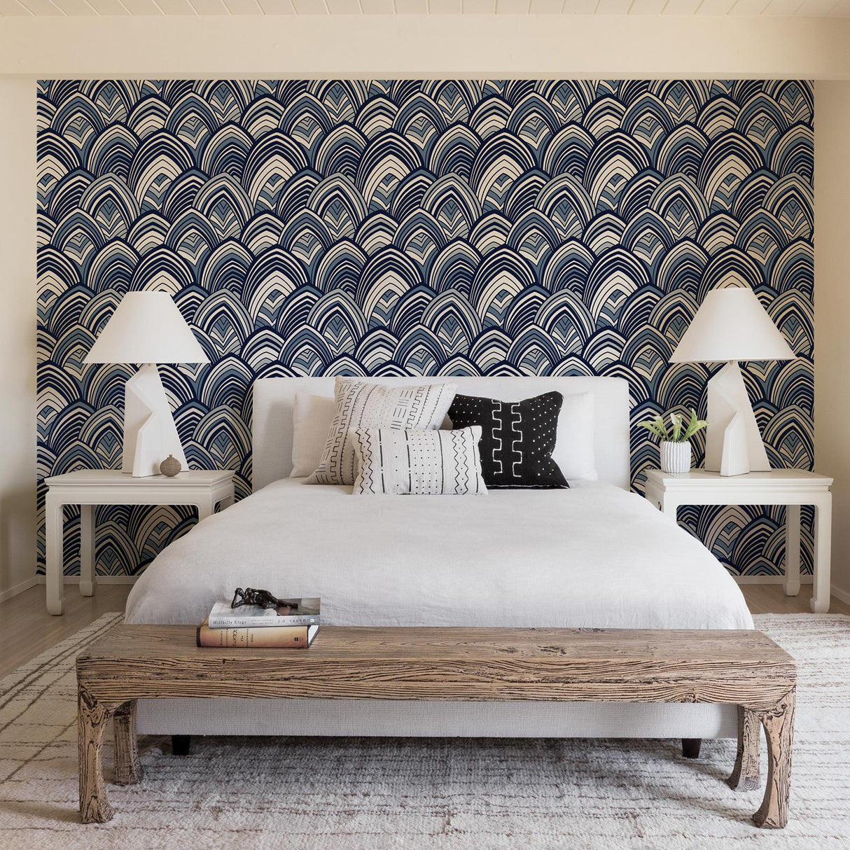 A-Street Prints Pacifica Geometrics Indigo Wallpaper