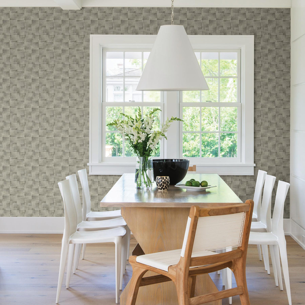 A-Street Prints Ting Coffee Abstract Woven Wallpaper