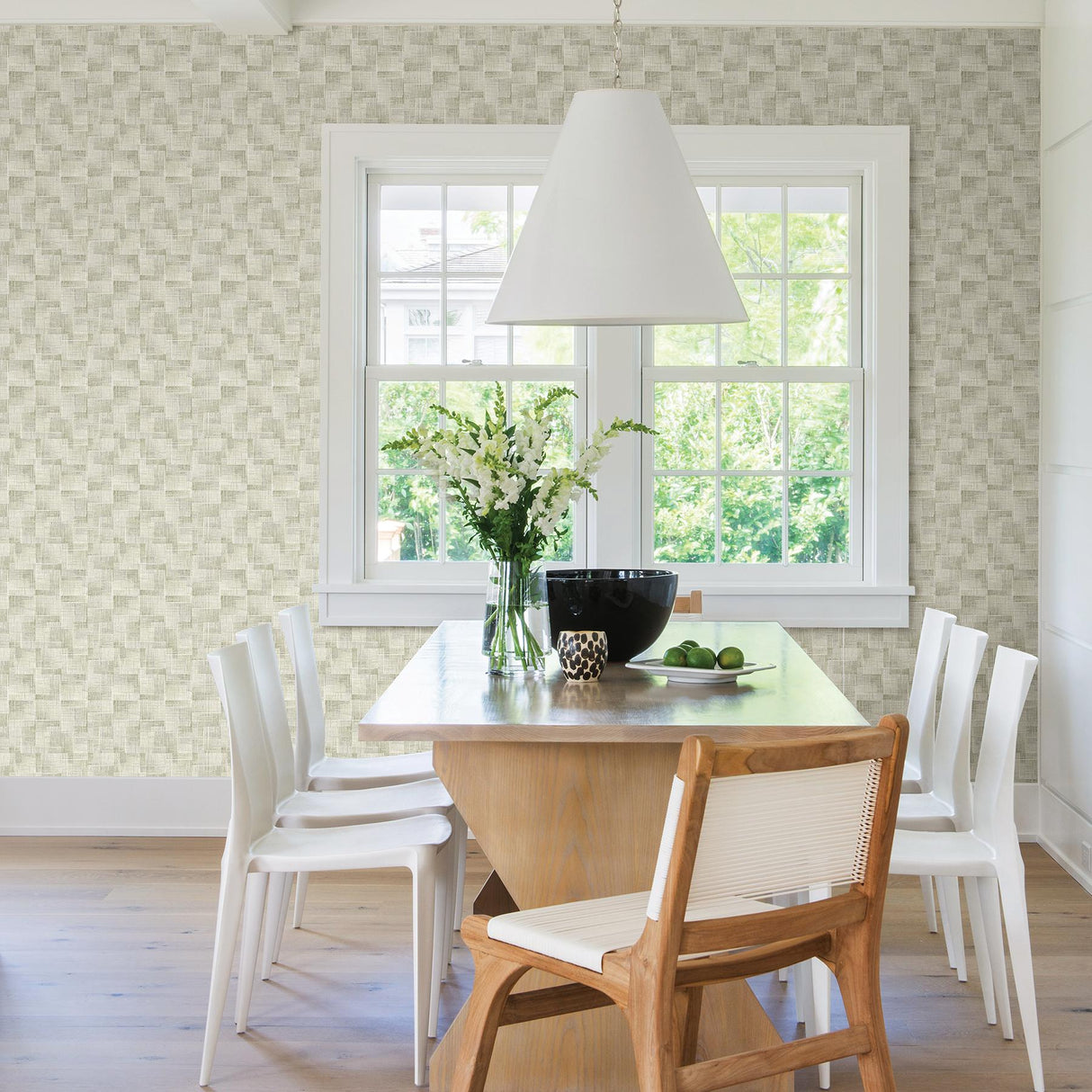 A-Street Prints Ting Sage Abstract Woven Wallpaper
