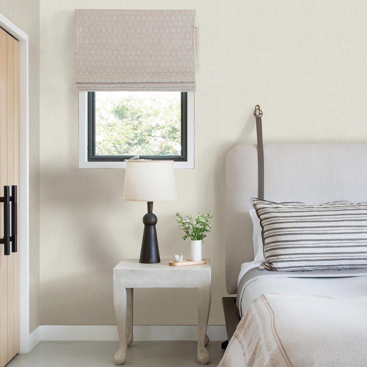 A-Street Prints Sydney Light Grey Faux Linen Wallpaper