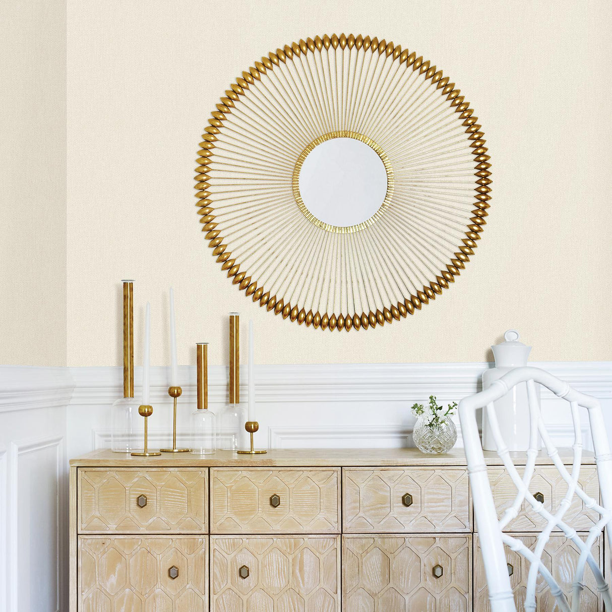 A-Street Prints Sydney Cream Faux Linen Wallpaper